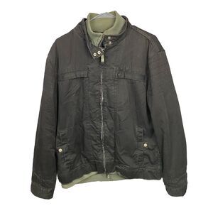 Industry Jacket Men’s Size Large Waxed Canvas Olive Green Military Heavy Weight